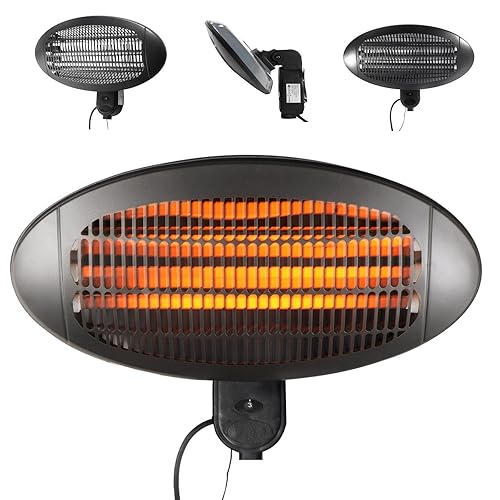 Firefly 1.8kW Wall Mounted Quartz Outdoor Indoor Patio Heater with 3
