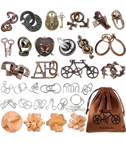 Amazon.com: Yilloog 48 Pcs 3D Metal Puzzles Difficult Metal Brain