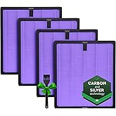 VIRELLIX 4 Pack Purple HY4866 Replacement Filters – Compatible with MORENTO, WESTHEY, YIOU M1 Air Purifiers – Multi-Layer True HEPA, 4-Stage Filtration, Extended Filter Supply for Home Use