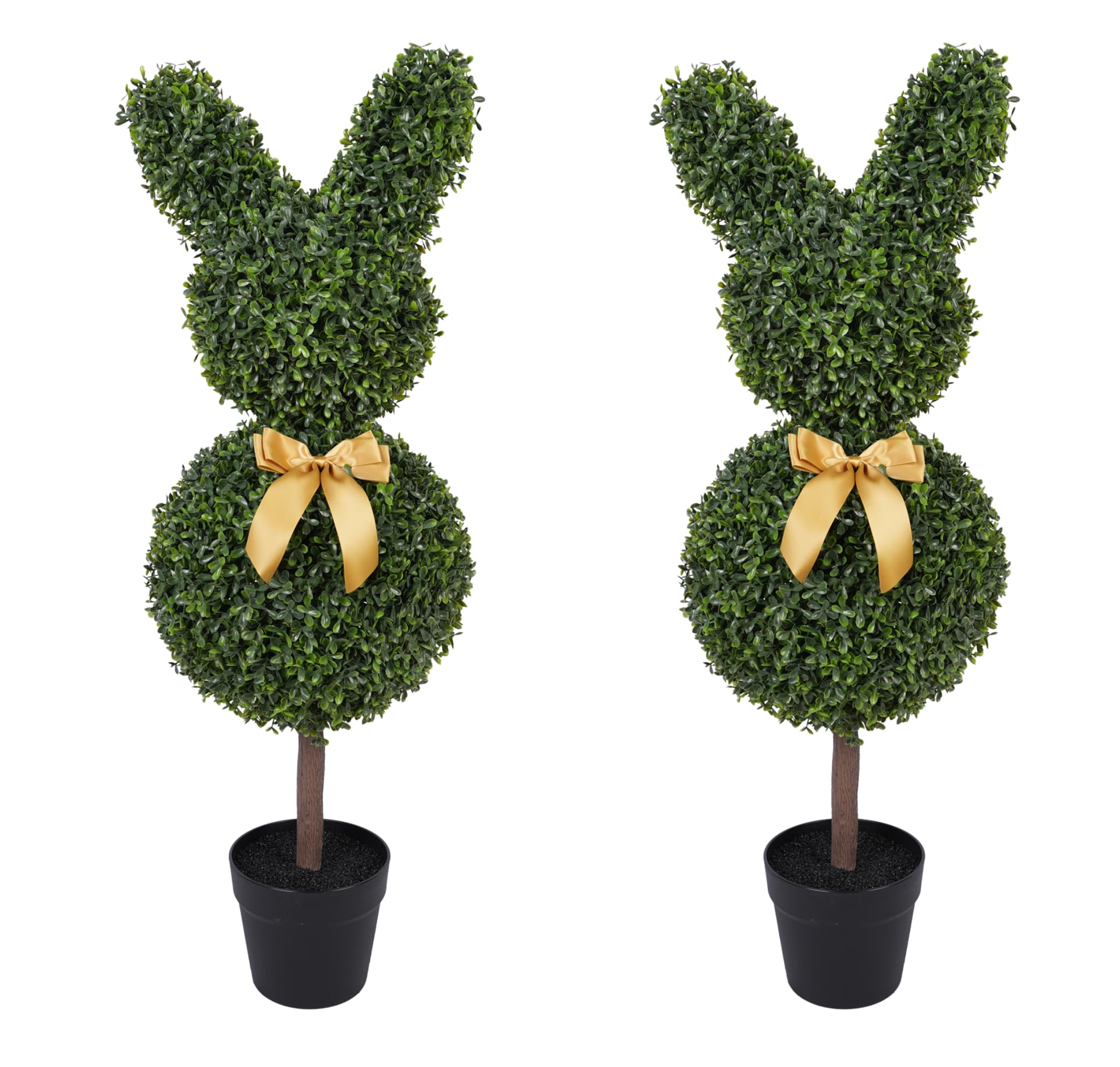 View 1 of 2 Pcs Bunny-Shape Boxwood Topiary – 3 ft Faux Boxwood Bunny, UV & Weather-Resistant, Lifelike Decorative Garden Sculpture for Front Porch, Patio, Lawn, Backyard & Indoor Decor