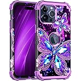Miqala Compatible with iPhone 15 Pro Max Case,Glow in The Dark Three Layer Heavy Duty Shockproof Full Protection Hard Plastic Bumper+Soft Silicone Protective Case for iPhone 15 Pro Max,Dark