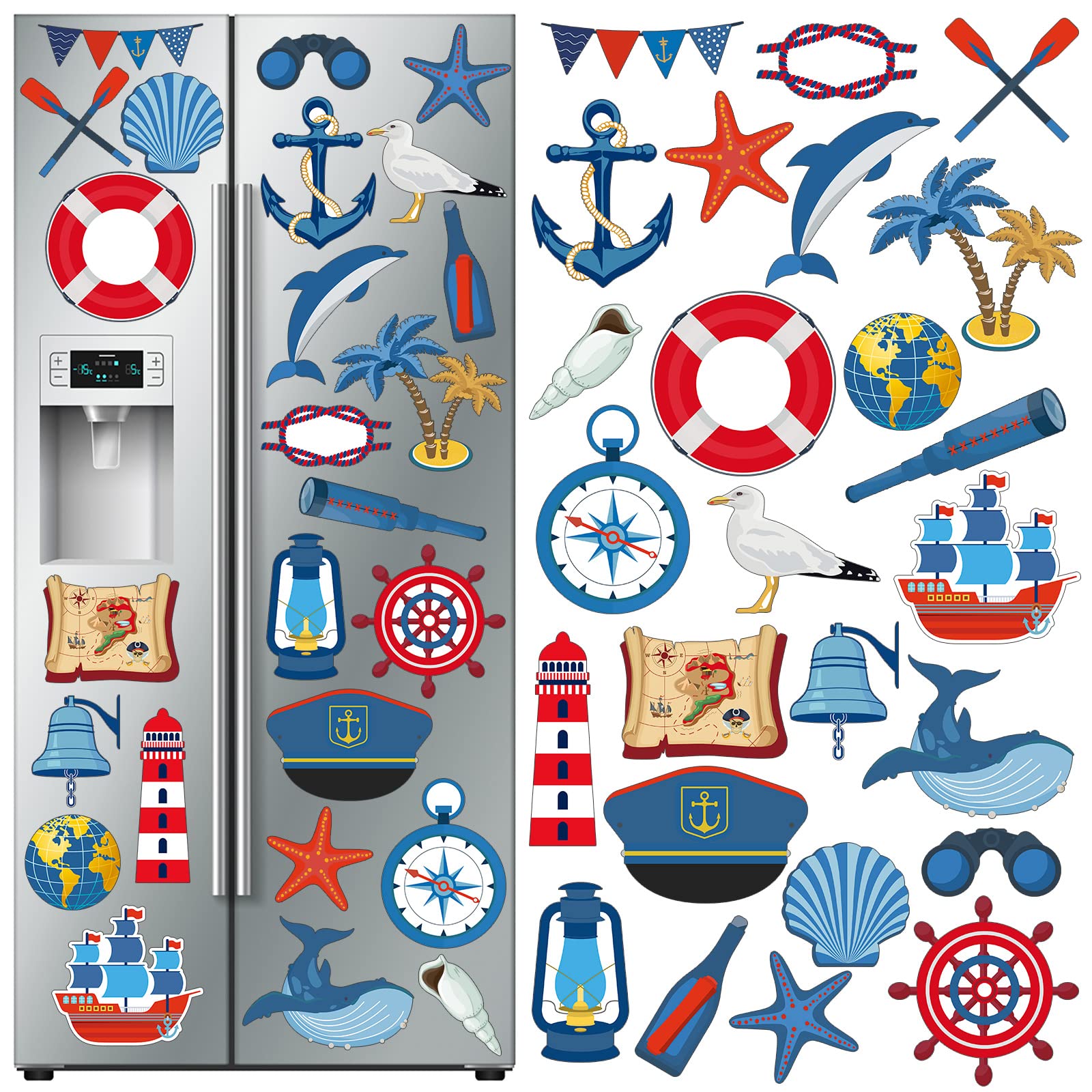 Photo 1 of Fabbay 25 Pcs Cruise Door Decorations Magnetic Cruise Ship Door Magnets Decor Nautical Themed Reusable Funny Carnival Ship Cabin Magnetic Stickers for Fridge Car Computer Refrigerator