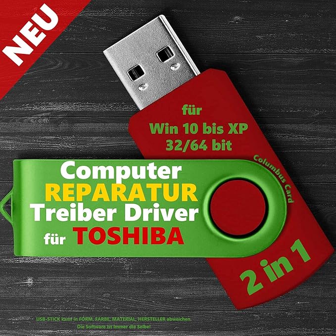 Treiber Software USB STICK passend zu TOSHIBA für Windows 10 8 7 XP Vista PC REPARATUR 2021 ...