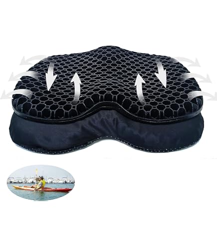 Tbest Cuscino del sedile Kayak Comodo Ammorbidire Morbido Canoa Barca da pesca Cuscino del sedile con ventose sostituzione per Kayak Pesca Cam 3 colori(Flames