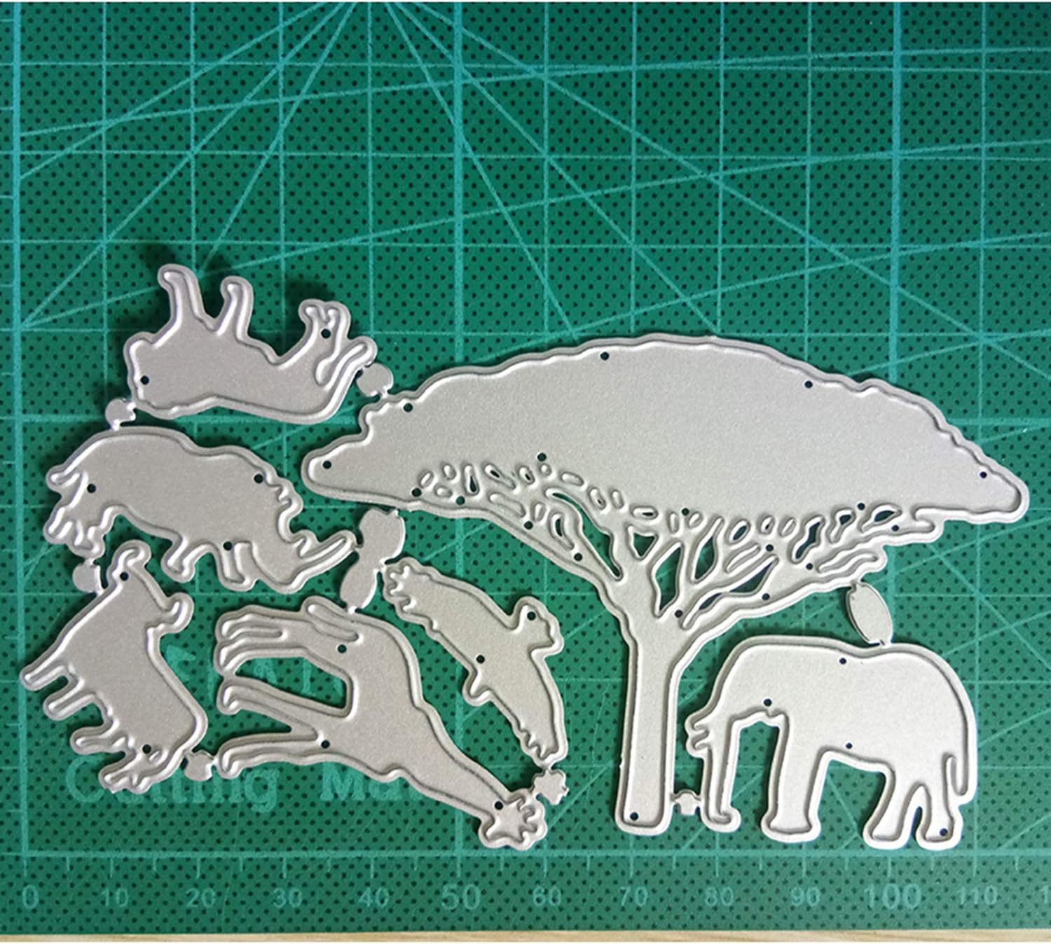 Tree Giraffe Elephant Animal World Metal Cutting Die Scrapbooking, DIY Dies Cut Template Dies Embossing Mould for Photo Album Decorative Paper Cards Making