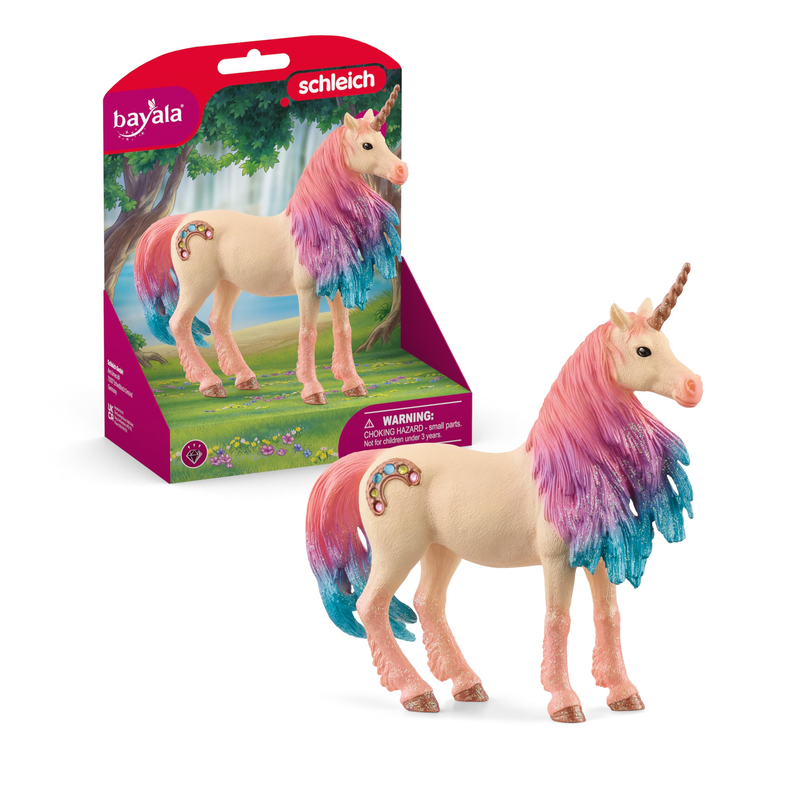 SCHLEICH Bayala - Marshmallow Unicorn Mare Figurine - Pink and Blue Unicorn Toy for Girls and Boys - Fantasy Horse Figurine for Kids Ages 5+ | 70723