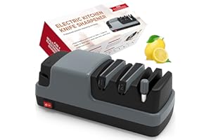 YOORLEAY Electric Knife Sharpener- 4 in 1 Electric Knife Sharpeners for Straight Blade Knives, Serrated Knives, Ceramic Knive