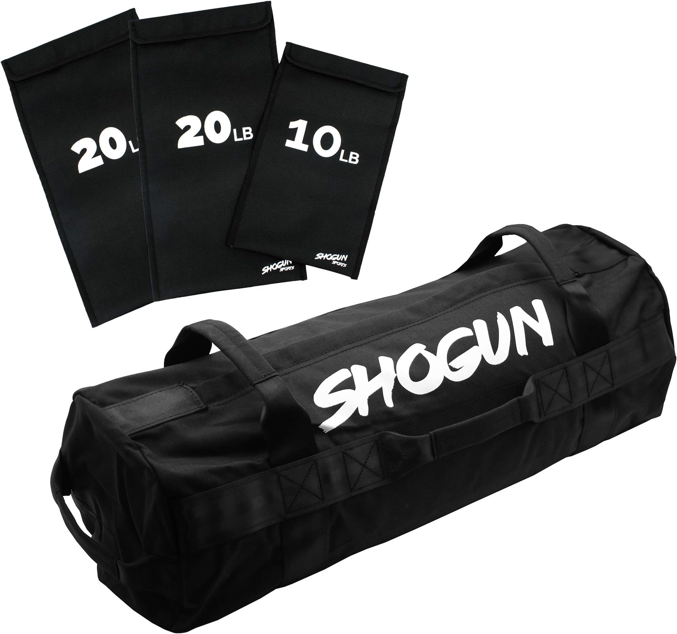 Shogun Sports Sandbag. Adjustable Weight Heavy Duty Training Sandbag with Multiple Handles. Ideal for Cross-training Workouts, Fitness and Military Conditioning.