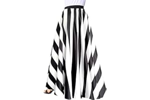 Afibi Women Chiffon Mopping Floor Length Big Hem Solid Beach High Waist Maxi Skirt