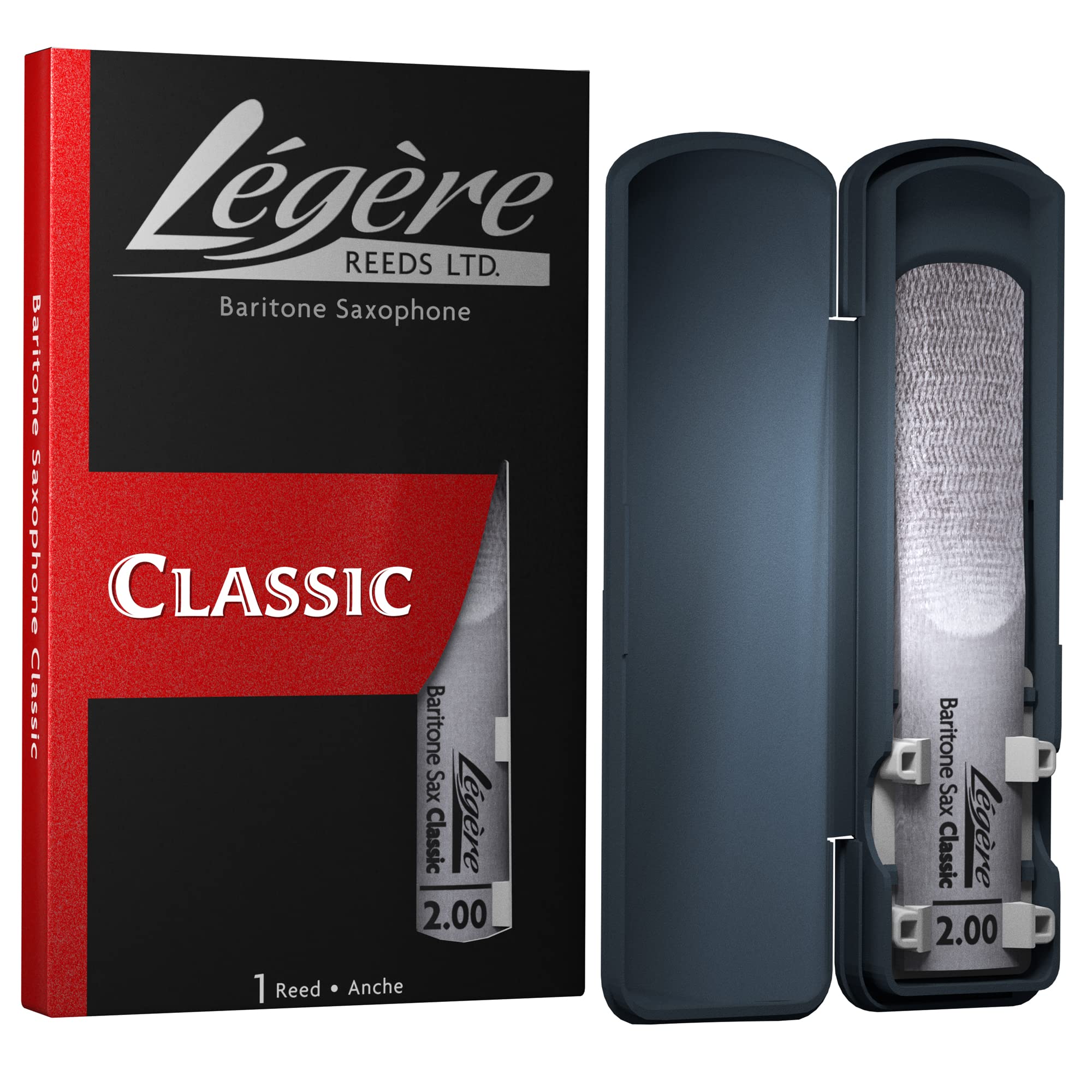 Légère Reeds - Baritone Saxophone Reed, Classic, Strength 2.00 (BS2.00) - Premium Synthetic Woodwind Reed
