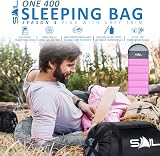 SAIL 4 Season Sleeping Bag Kids Adults Extra Wide 400GSM Pink Large XL view 2
