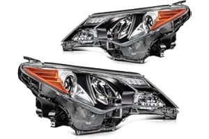 LBRST Headlight assembly Fit 2013-2015 for Toyota RAV4 Clear Lens Black Housing Driver and Passenger Side 81170-OR042 81130-O