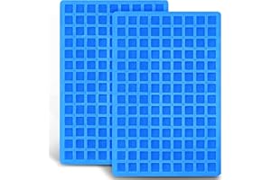 Anaeat 126-Cavity Square Silicone Candy Mold, 2 Pack Non-Stick Mini Silicone Mold for Chocolate, Ice Cube, Homemade Caramels,