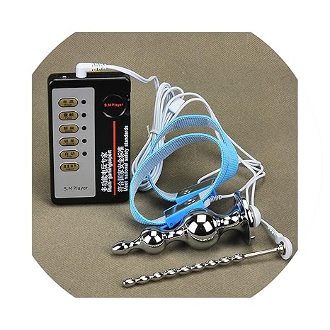 Latex Bed Electro Sex Kit Stainless Steel Urethral Sounding Shock Ring Ball Stretcher Extender Men