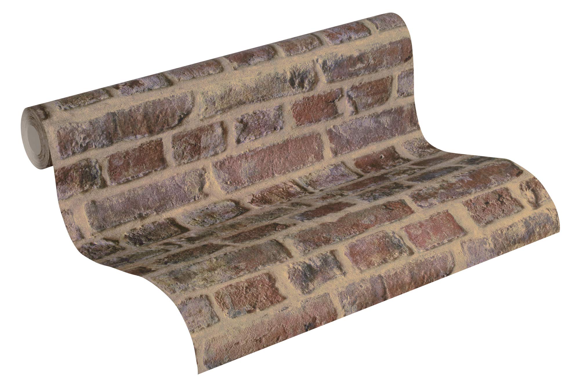 A.S. Création Brick Wallpaper Elements Non-Woven Wallpaper 10.05 m x 0.53 m Brown Red Beige Made in Germany 371611 37161-1