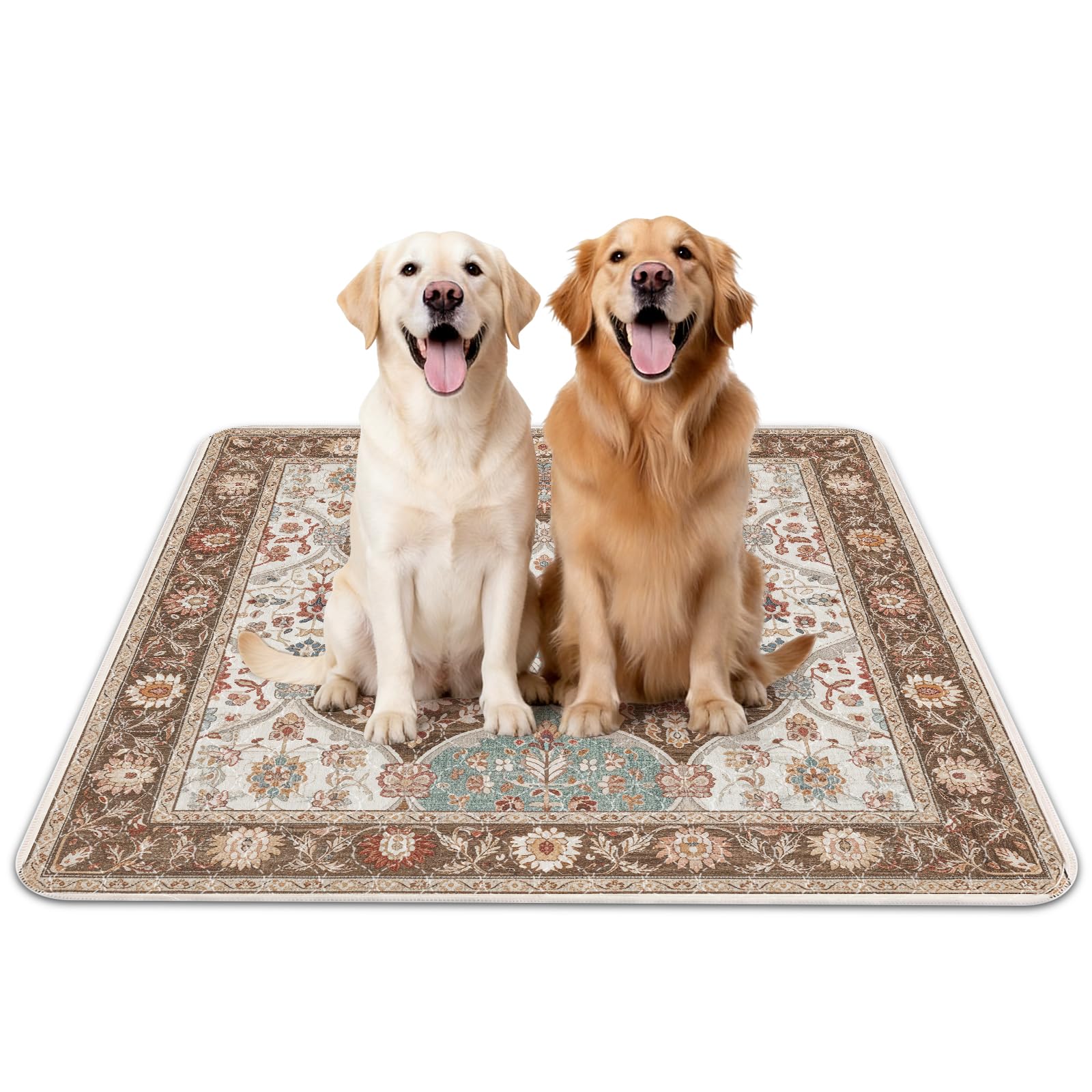 INVENHO 2PACK Washable Pee Pads for Dogs, Reusable Dog Pads Upgrade Non-Slip Dog Pee Pads Heavy Absorbency Puppy Pee Pads Quick Dry Whelping Pads/Waterproof Puppy Training Pad Image