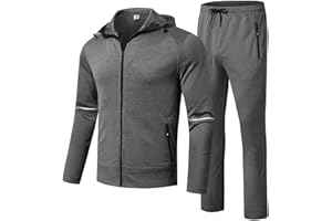 TBMPOY Men's Tracksuits Hoodied 2 Piece Track Suits Set Full Zip Up Warm Jogging Sports Sweatsuits