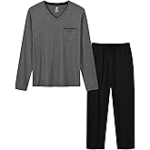MoFiz Men's Pajama Sets Sleep Lounge Pjs Set Pijamas Para Hombres Sleepwear Loungewear 2 Pieces