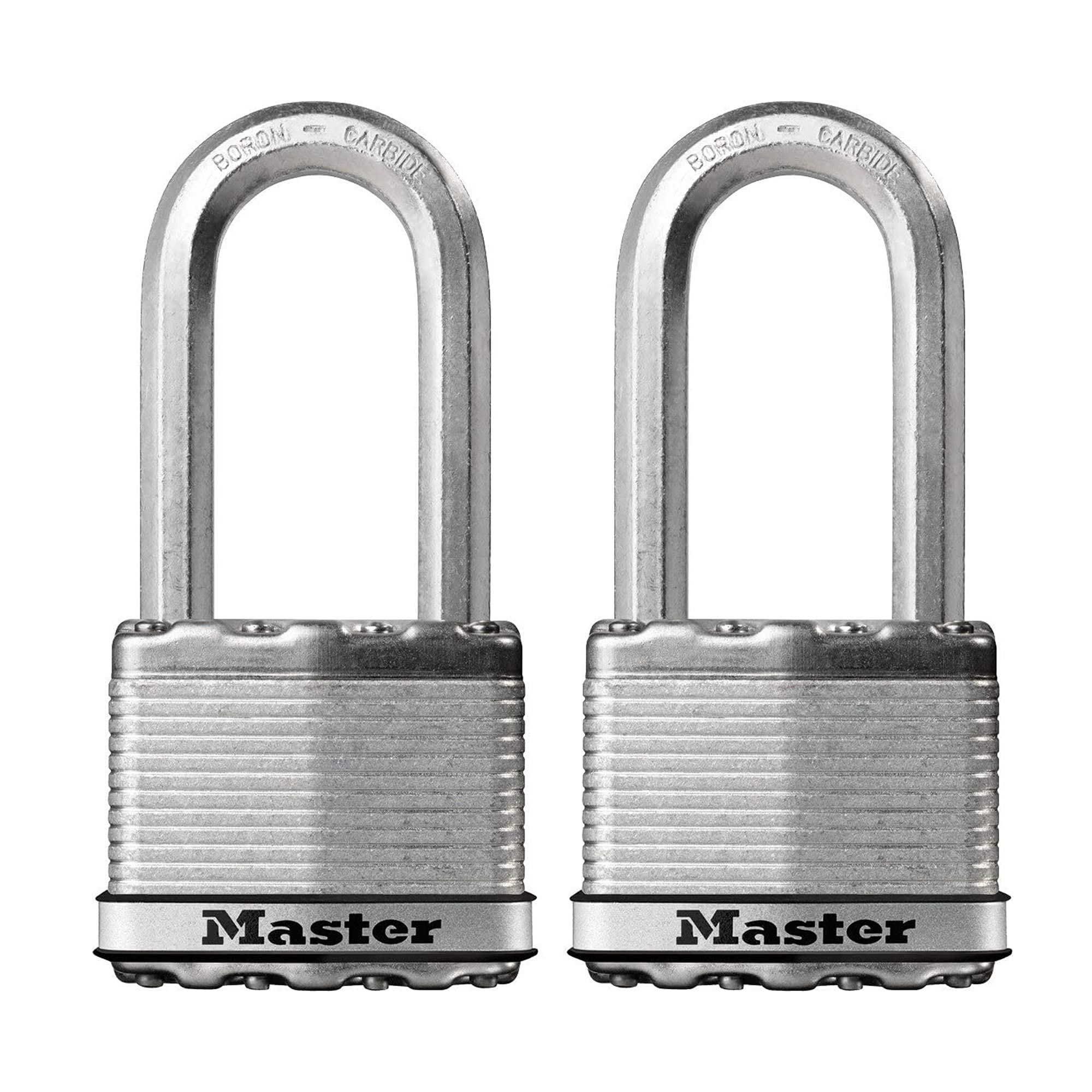 Master Lock M5XTLH Magnum Heavy Duty Outdoor Padlock with Key, 2 Pack Keyed-Alike