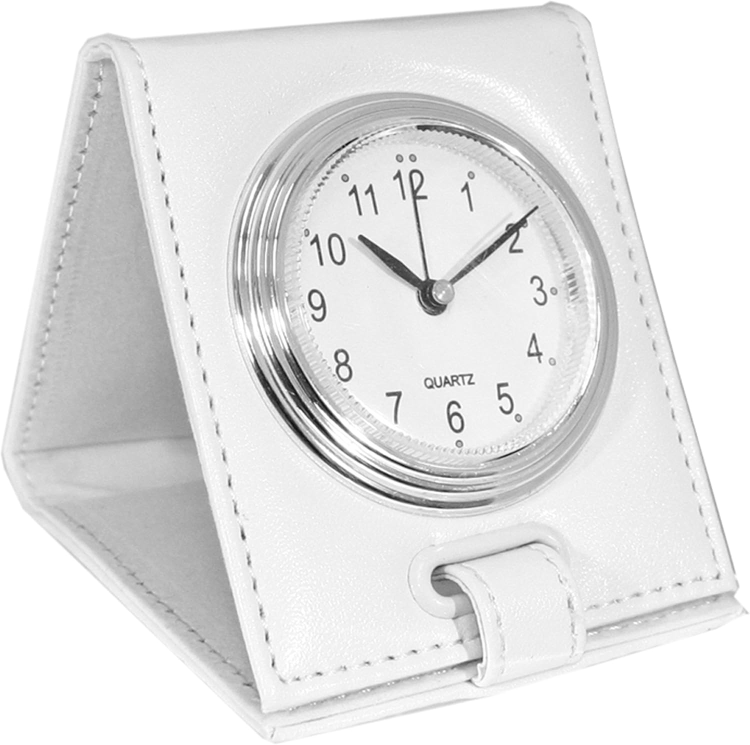 Natico Originals Desk, Office or Travel Folding Alarm Clock, White (101223W
