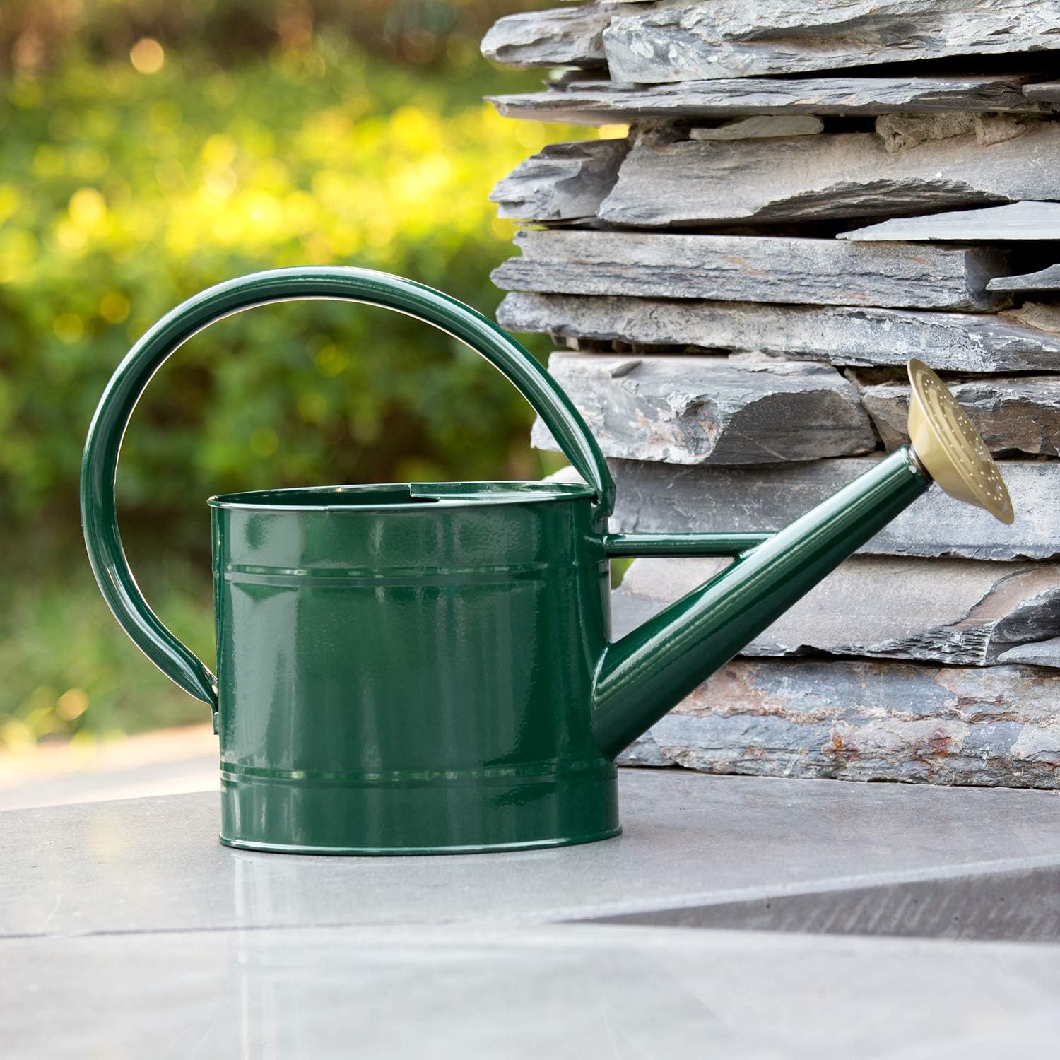 HORTICAN Galvanized Watering Can Modern Style Watering Pot with Handle and Rosehead for Outdoor and Indoor House Plants (1.3 gal/Green) : Garden & Outdoor