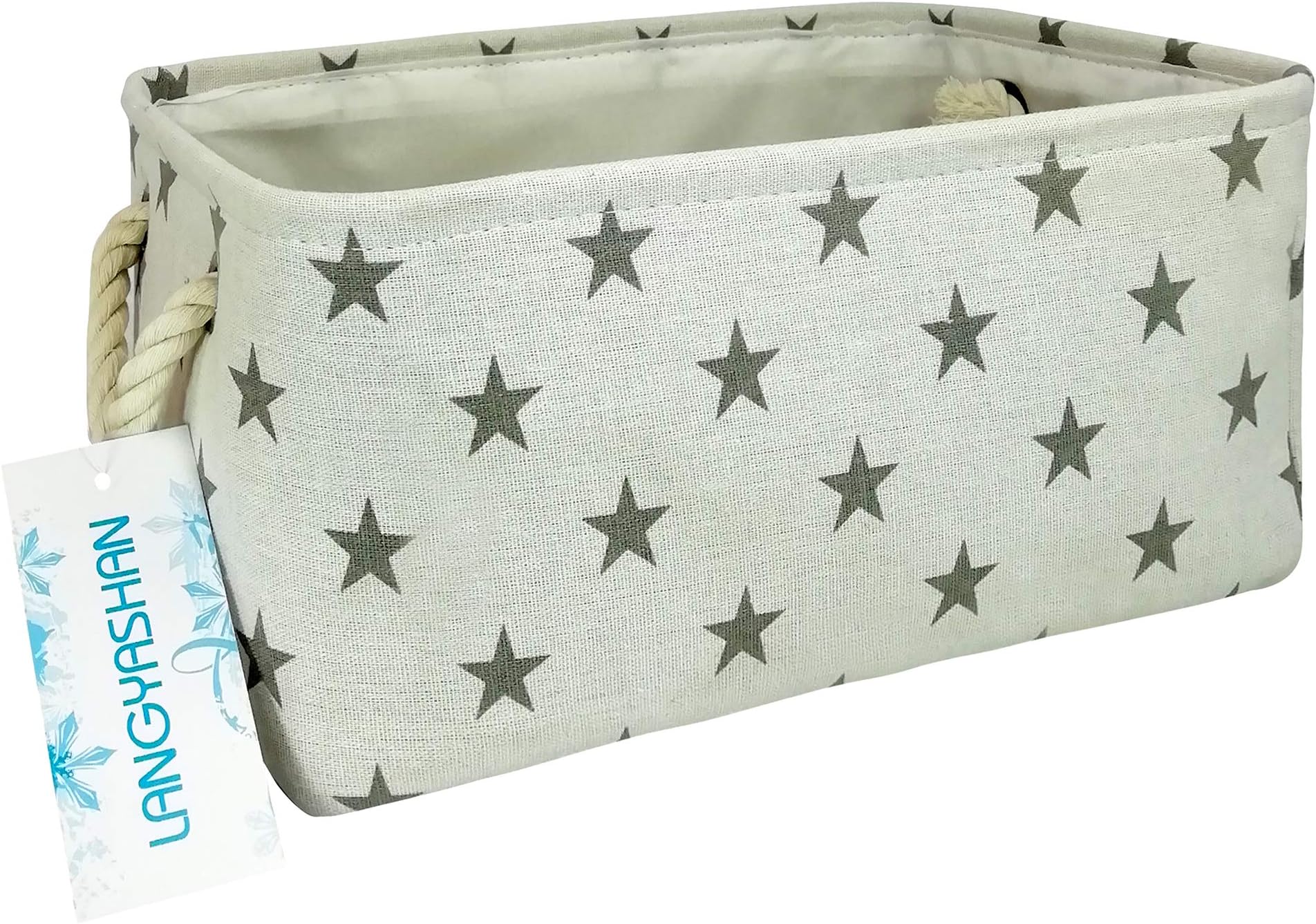 Rectangular Storage Basket Collapse Canvas Fabric Nursery Hamper with Handles for Organizing Home/Kitchen/Kids Toy…