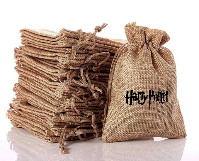 Harry Potter Theme Cute Present Taschen, Vintage Jute Geschenk-Taschen für Schmuck, schöne Geschenke, Hochzeitsfest Gefälligk