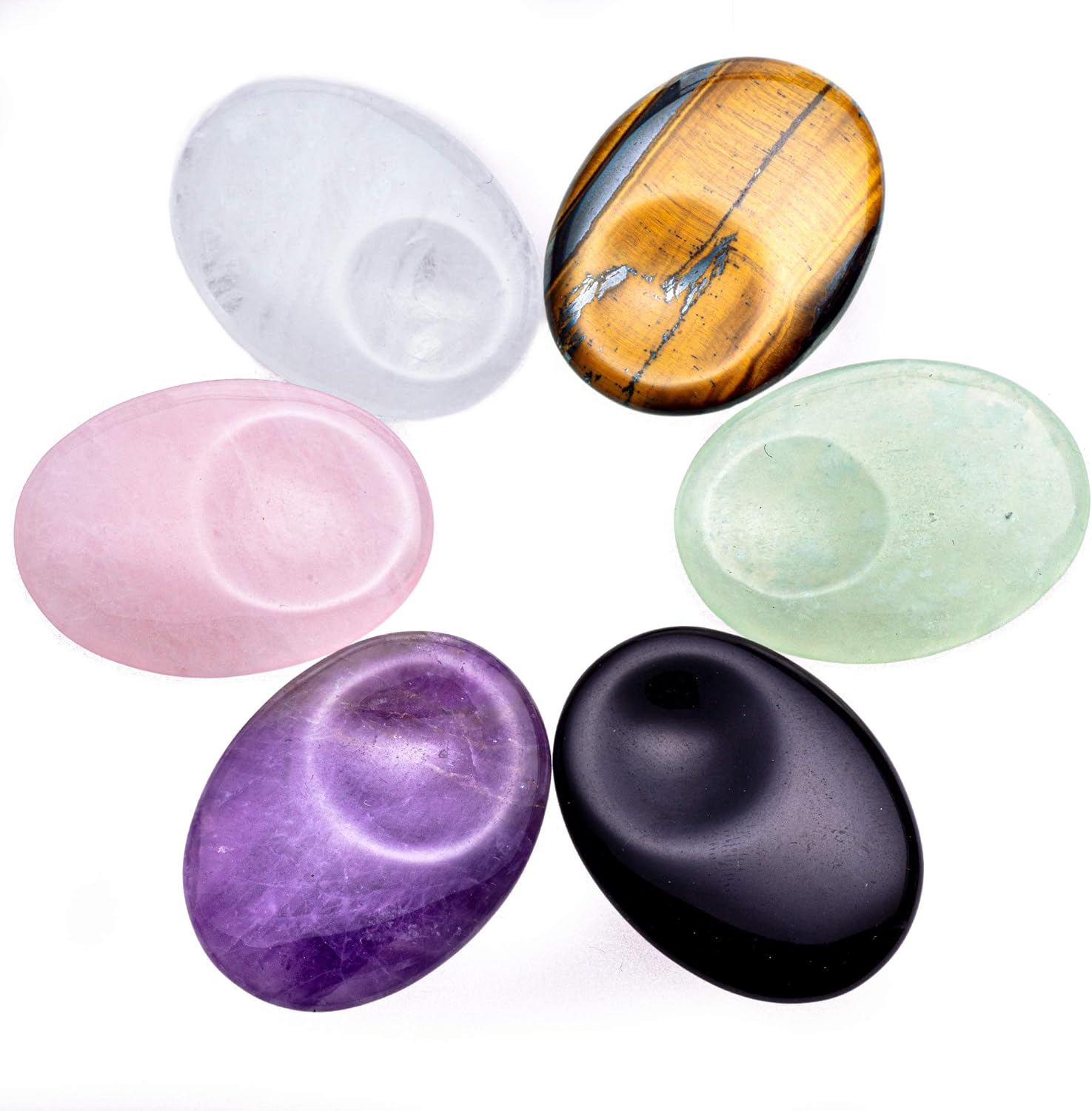 Unihom Rose Quartz Heart Stone Puffy Worry Stone Palm Healing Crystal for Chakra Reiki Balancing, Meditation and Decoration - 1.55": Home & Kitchen