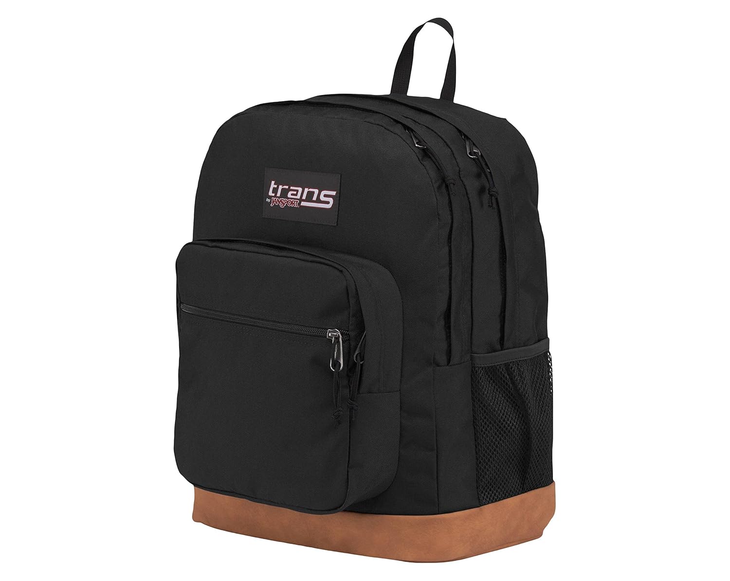 jansport black backpack with leather bottom