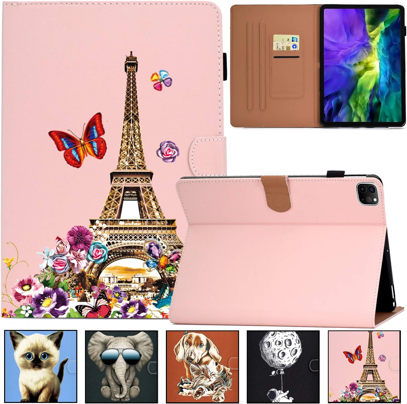 iPad Pro 11 2020 Case, Artyond iPad Pro 11" 2nd Gen Case, PU Leather Card Slots with Auto Wake/Sleep Multiple Viewing Angles Case for New iPad Pro 11 Inch 2nd Generation 2020 Release, Eiffel Tower