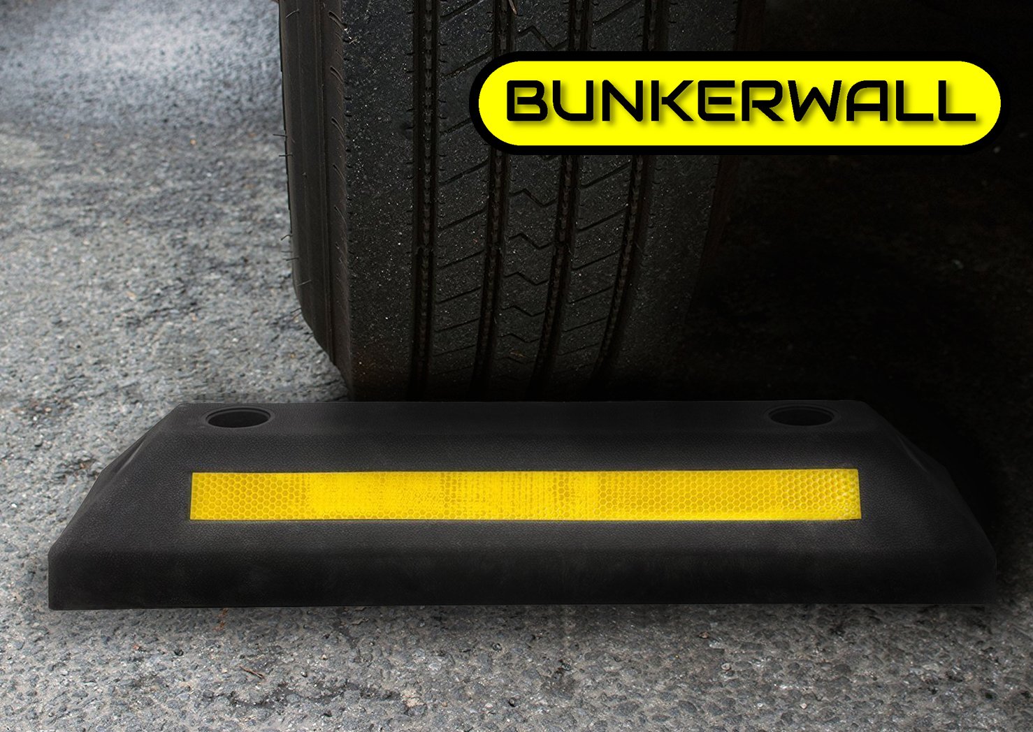 Tools & Equipment BUNKERWALL Heavy Duty Rubber Parking Guide Car Garage Wheel Stop Stoppers 2