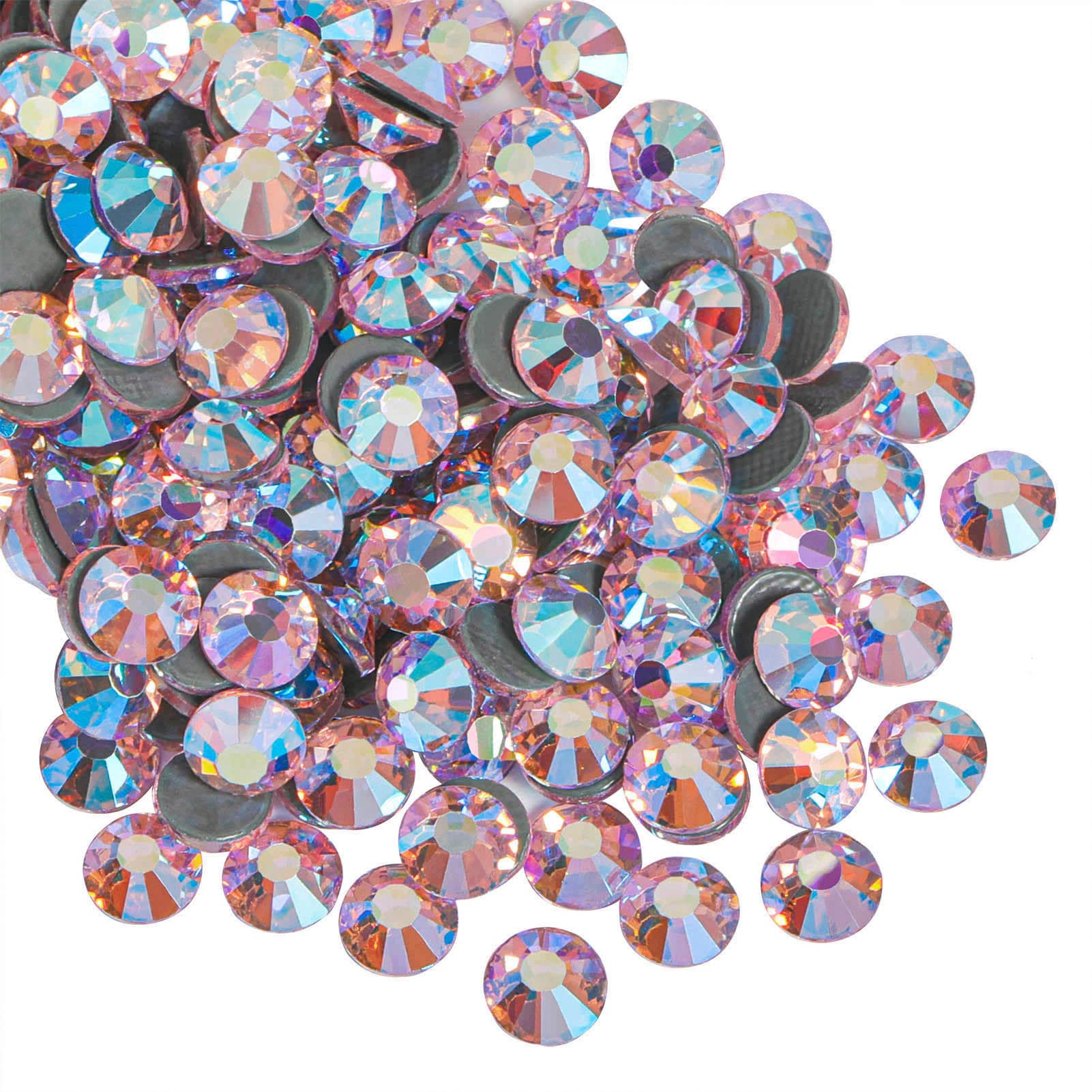 Beadsland Hotfix Rhinestones, 288pcs Flatback Crystal Rhinestones for Crafts Clothes DIY Decorations, Light Pink AB, SS30, 6.3-6.5mm — image 1
