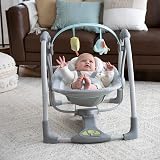 Ingenuity Swing 'n Go 5-Speed Portable Baby Swing 0-9 Months Hugs & Hoots view 3