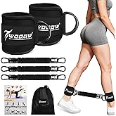 Ankle Resistance Bands with Cuffs, Leg and Glutes Workout Equipment, Resistance Bands with Ankle Straps for Cable Machine Kickbacks, Booty Workouts, Lower Body Exercises - Home Gym Exercise Equipment