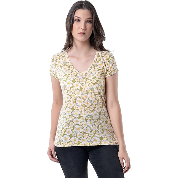 Guess Camiseta De Manga Corta Para Mujer Con Cuello Alto Falso De 0.14 Oz