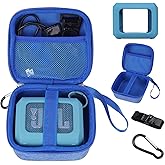 YouKnow Silicone Cover and Travel Case for JBL Go 4 Ultra Portable Bluetooth Speaker, with Removable Strap Attach to Bike Golf Cart Boat (Silicone Cover and Travel Case) (Blue)