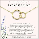 HOPE LOVE SHINE Graduation Gifts for Her - High School Graduation Gifts for Women - Graduation Necklace Sterling Silver Gold 16+2"