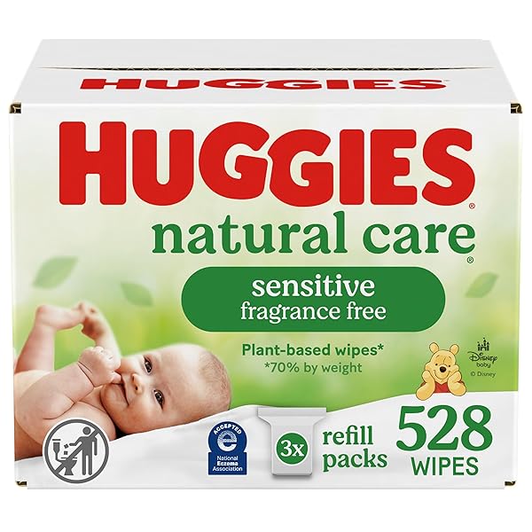 HUGGIES NATURAL CARE SENSITIVE BABY WIPES, UNSCENTED, HYPOALLERGENIC,...