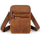 Ariscobull Leather Messenger Bag for Men, Small Leather Sling Shoulder Bag Messenger Pack for Men, Man Purse