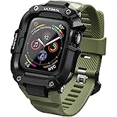 ULTIMAL Rugged Band with Case for Apple Watch 44mm, Military-Grade Shockproof Protective Strap for Men, All-in-One Outdoor Sport Watch Band Compatible with iWatch Series 6/5/4/SE3/SE2/SE (Green)