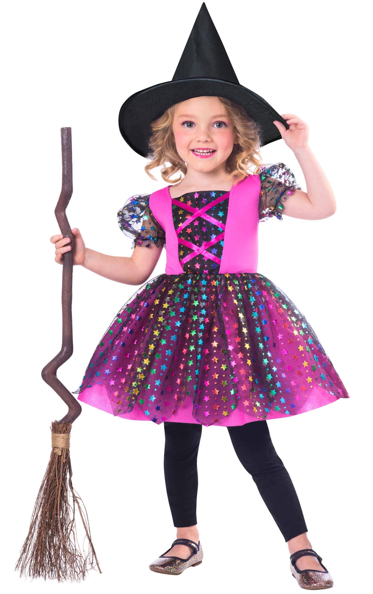 amscan 9907420 Child Girls Rainbow Witch Jumpsuit Boys Halloween Fancy Dress Costume Age: 7-8 Years