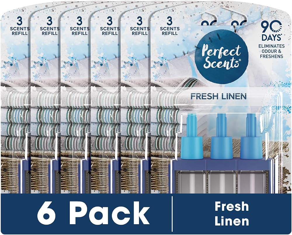 Perfect Scents 3 Scents Air Freshener Refill 6 Pack Fresh Linen 20ml