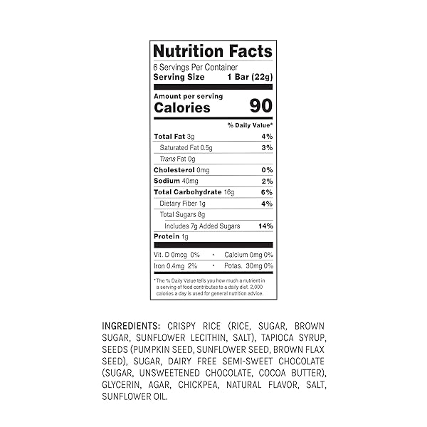 BLAKE’S SEED BASED RICE CRISPY TREATS – CHOCOLATE CHIP (6 COUNT), NUT FREE, GLUTEN FREE, DAIRY FREE & VEGAN, HEALTHY SNACKS FOR KIDS OR ADULTS, SCHOOL SAFE, LOW CALORIE ORGANIC SOY FREE SNACK