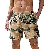 Gleeease 5inch Mens Swim Trunks: with Mesh Liner Pockets Drawstring Quick Dry Stretch Lined Funny Beach Swimming Pool Surf