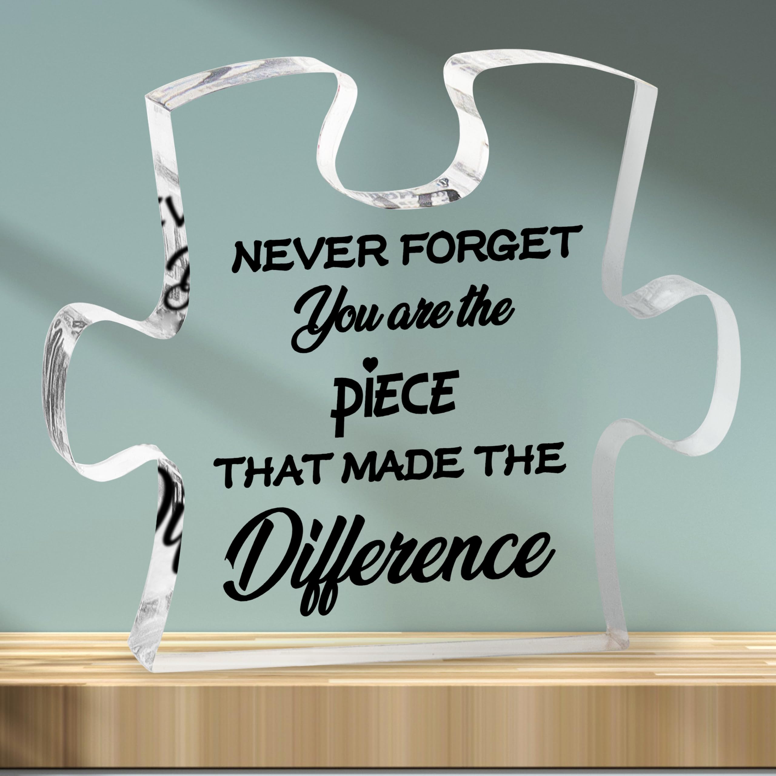 Merclix Puzzle Piece Acrylic Plaque - Leaving Gift for Teachers, Colleagues, Nurses and Friends - Retirement Thank You Present for Men and Women