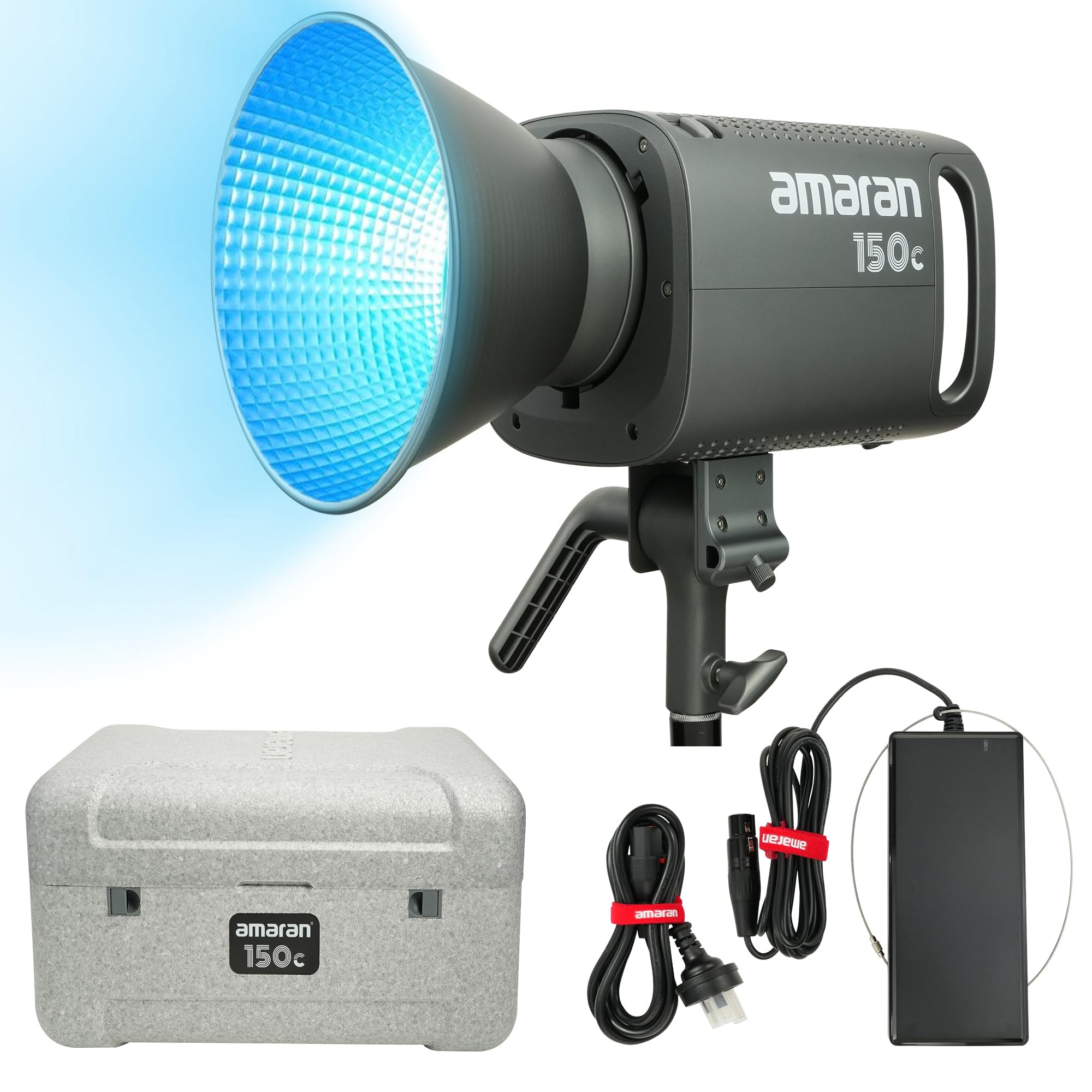 Amaran 150c Photography Lighting Kit,RGB Studio Light 150W Full-Color Led Video Lights,2,500K to 7,500K,App Control,Bowen S Mount Continuous Lighting for Photography,Video Recording (Grey)