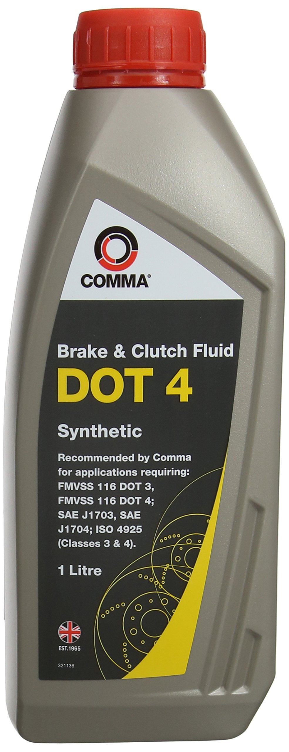 Comma BF41L 1L DOT 4 Brake and Clutch Fluid, Grey