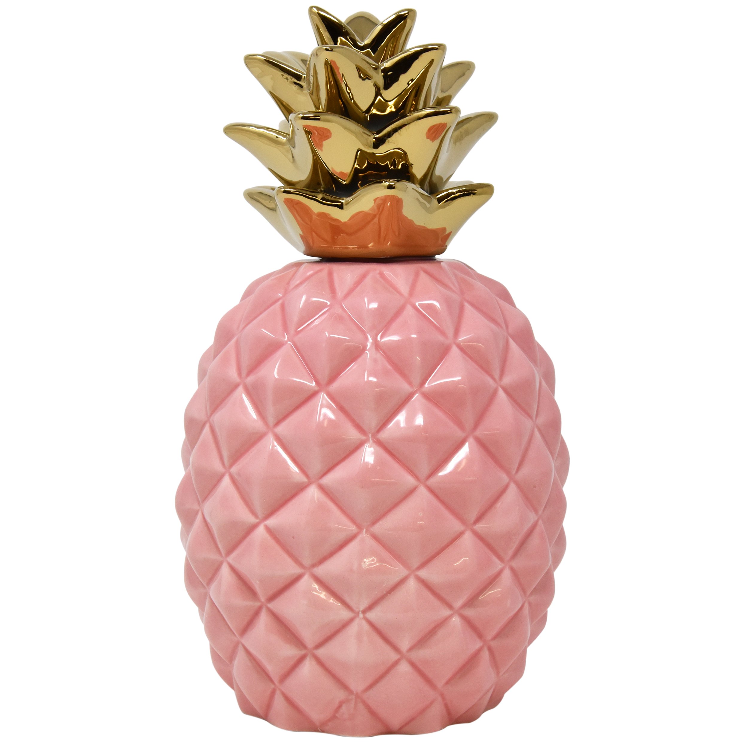 9" Ceramic Pink Pineapple Centerpiece Decor with Gold 9 in, eBay