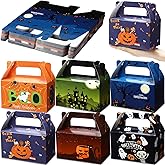 Zhanmai 36 Pack Halloween Treat Goodie Boxes Halloween Cookie Container Cupcake Snack Box with Handle Party Favor