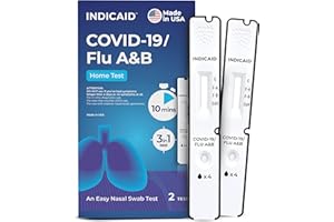 INDICAID COVID-19/Flu A and B 3-in-1 Combo Rapid Antigen Test – FDA 510(k)-Cleared - Results in 10 Minutes - Made in USA - 2 Tests - OTC for Home and Business - Easy to Use - FSA/HSA Approved Product